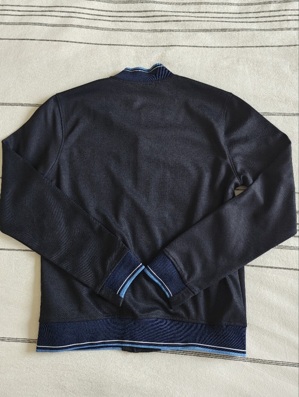 Ben Sherman Navy Bomber Jacket with Light Blue Trim Sz Small - Picture 4 of 4